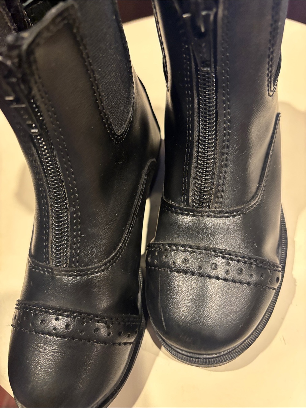 Kids Black Front-Zip Leather Chelsea Boots - Picture 13 of 16